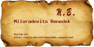 Miloradovits Benedek névjegykártya